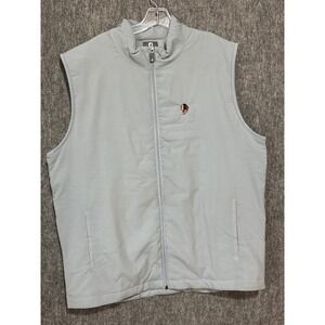FootJoy ThermoSeries Golf Vest Mens XL Light Blue Grey Full Zip Honeycomb Logo